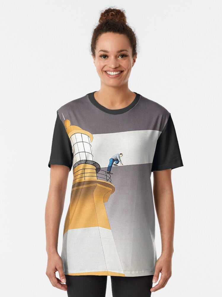 "Guy Billout Art Graphic T-Shirt" - Women