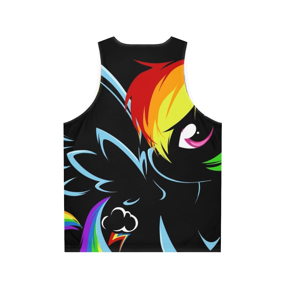 Rainbow Dash Unisex Black Tank Top - Back