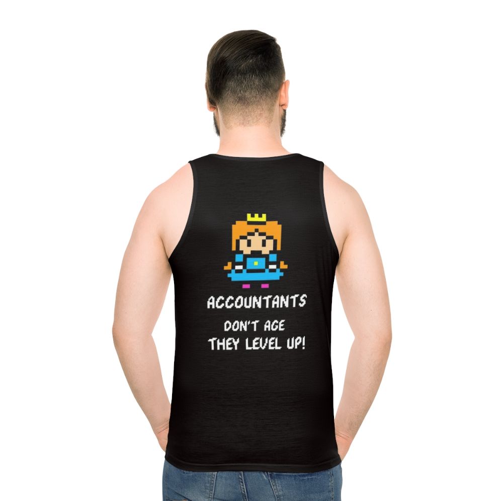 Accountants Level Up Unisex 8-Bit Tank Top - men back