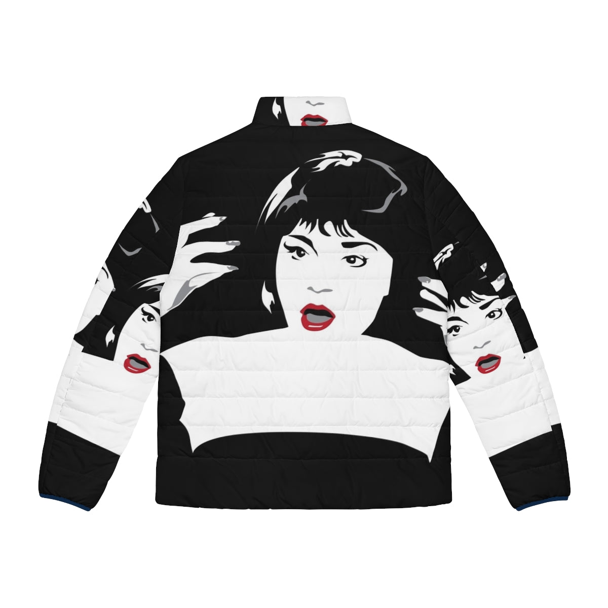 Madeline Kahn Puffer Jacket with Flames Design - Back