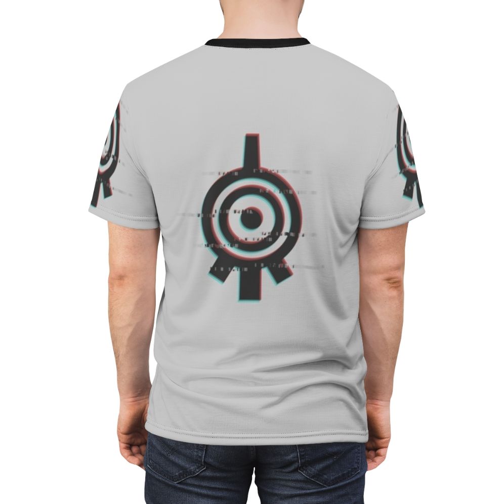 Glitching Xana Light Inspired T-shirt featuring the iconic code lyoko design - men back