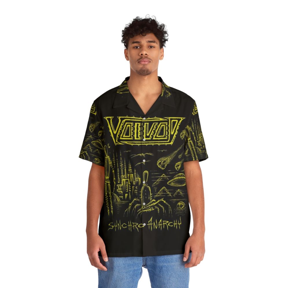 Synchro Anarchy Hawaiian Shirt featuring Voivod album art - People Front