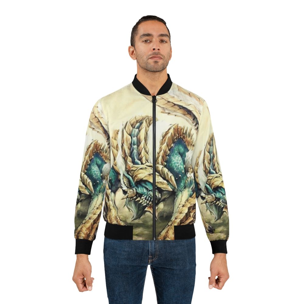 Monster Hunter Zinogre Roaring Thunder Bomber Jacket with Iconic Game Design - Lifestyle