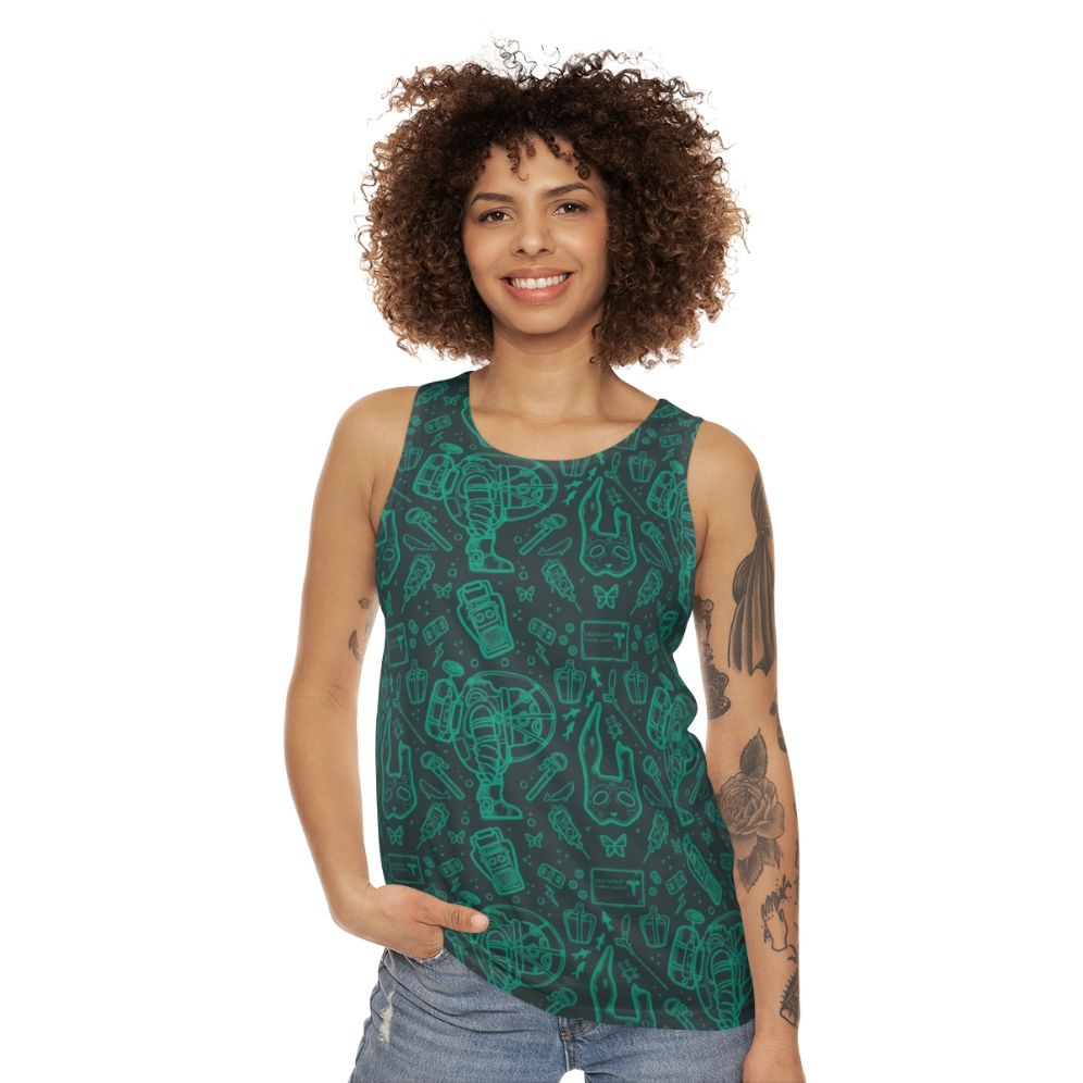 Bioshock Rapture Continuous Pattern Blue Unisex Tank Top - women