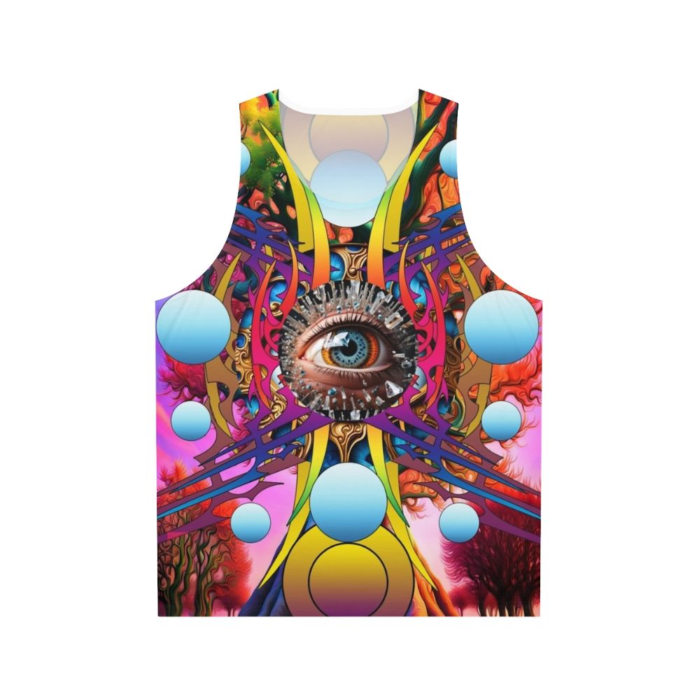 Cosmic Tree Unisex Tank Top with Abstract Nature-Inspired Design