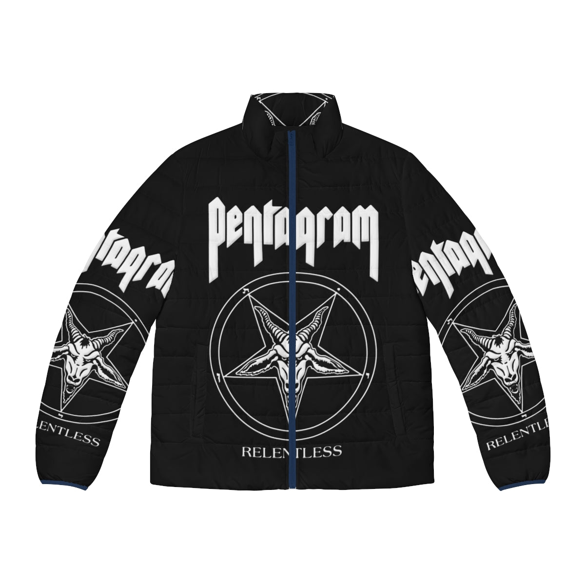 Pentagram Relentless Puffer Jacket featuring the iconic pentagram logo