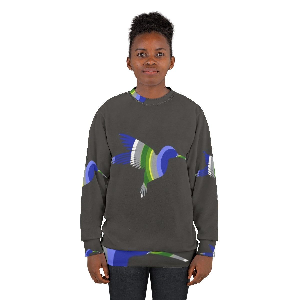 Hummingbird Legendary Animals Watercolor Sweatshirt - women