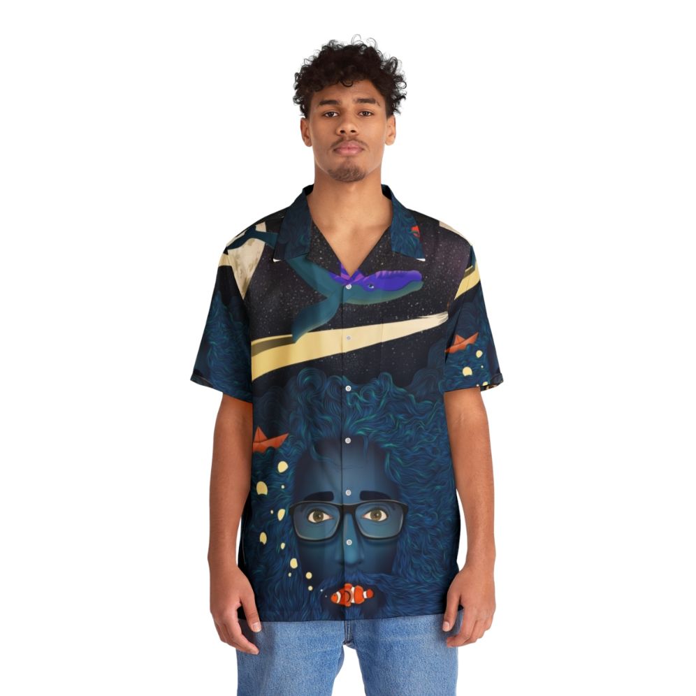 Deep Thoughts Fantasy Hawaiian Shirt with ocean, beach, and whimsical elements - People Front