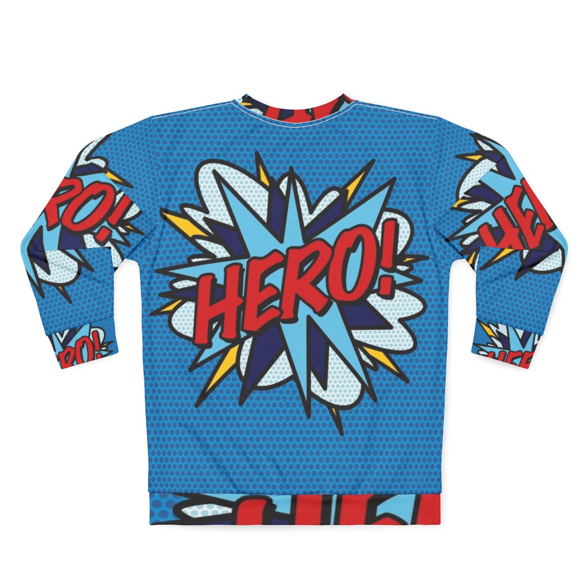 Retro hero comic book pop art sweatshirt - Back