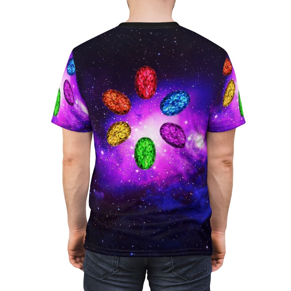 Cosmic Infinity Stones Galaxy Space Themed T-Shirt - men back