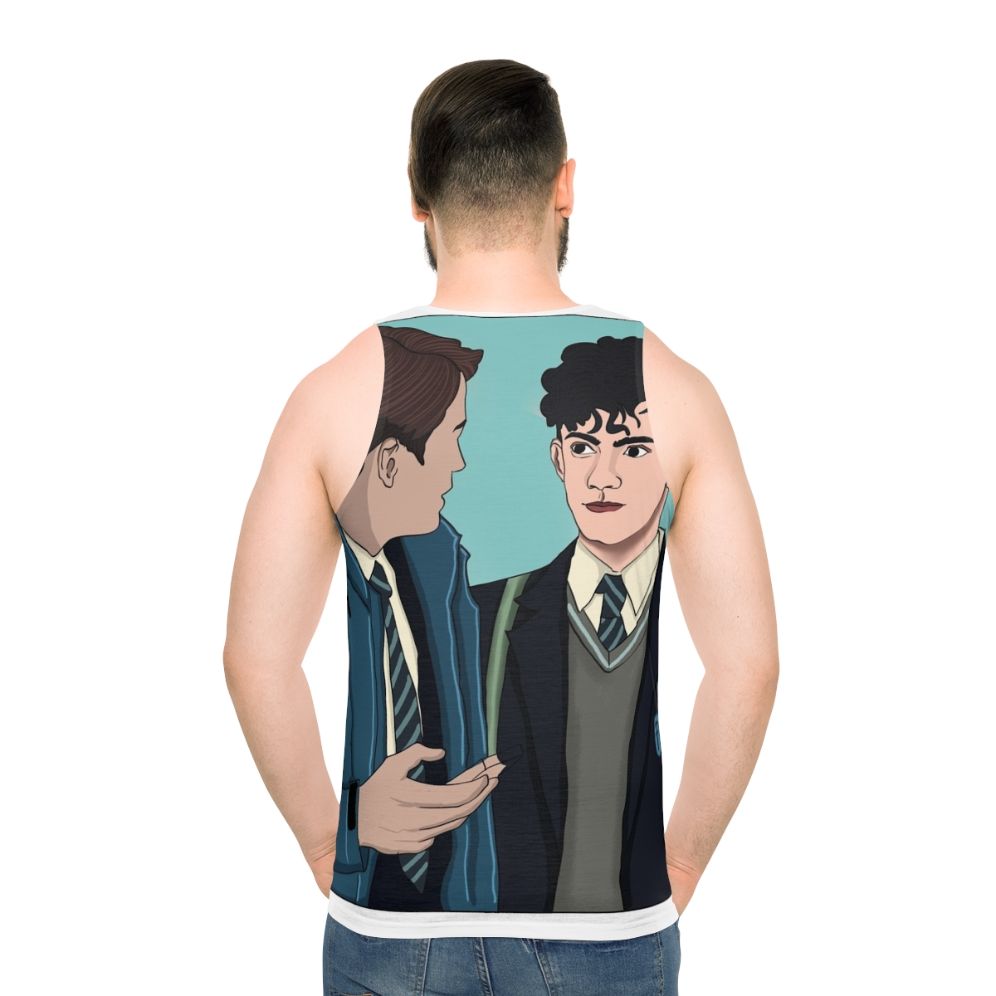 Heartstopper Netflix Nick and Charlie Unisex Tank Top - men back