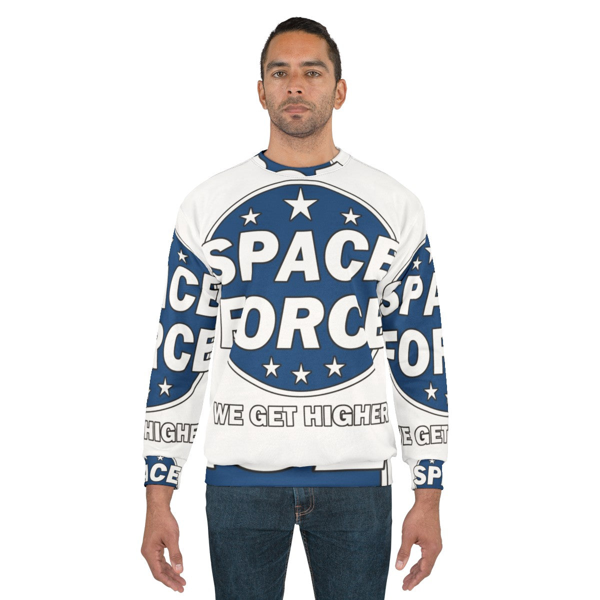 "Space Force Netflix Series Sweatshirt with Humorous Slogan" - men