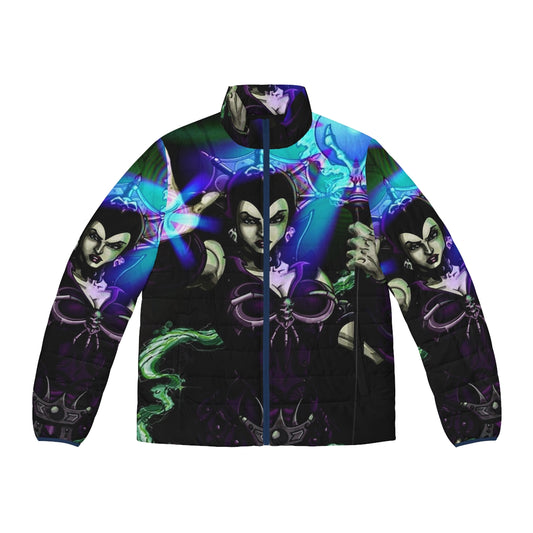 Evil Lyn Dark Puffer Jacket with Retro Gaming Inspired Design