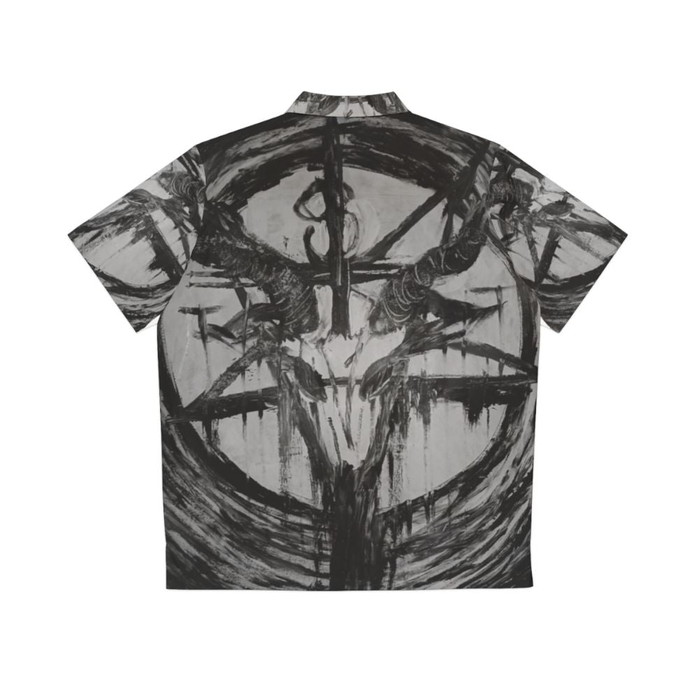 Baphomet abstract art Hawaiian shirt with satanic design - Back