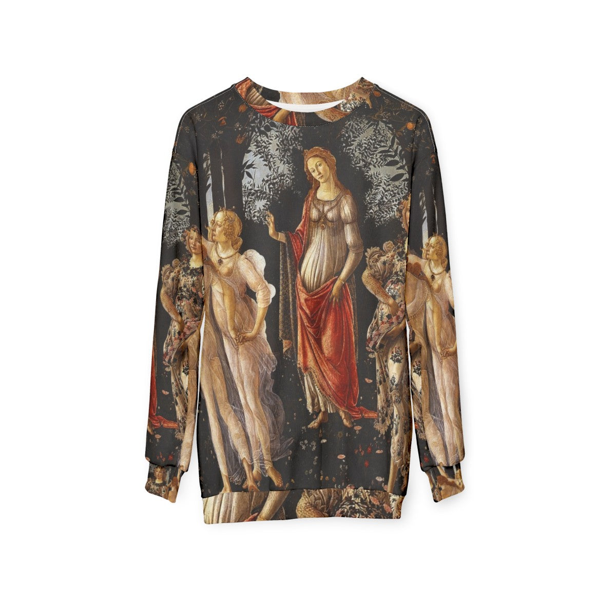 Sandro Botticelli's Primavera Renaissance Art Vintage Sweatshirt - hanging