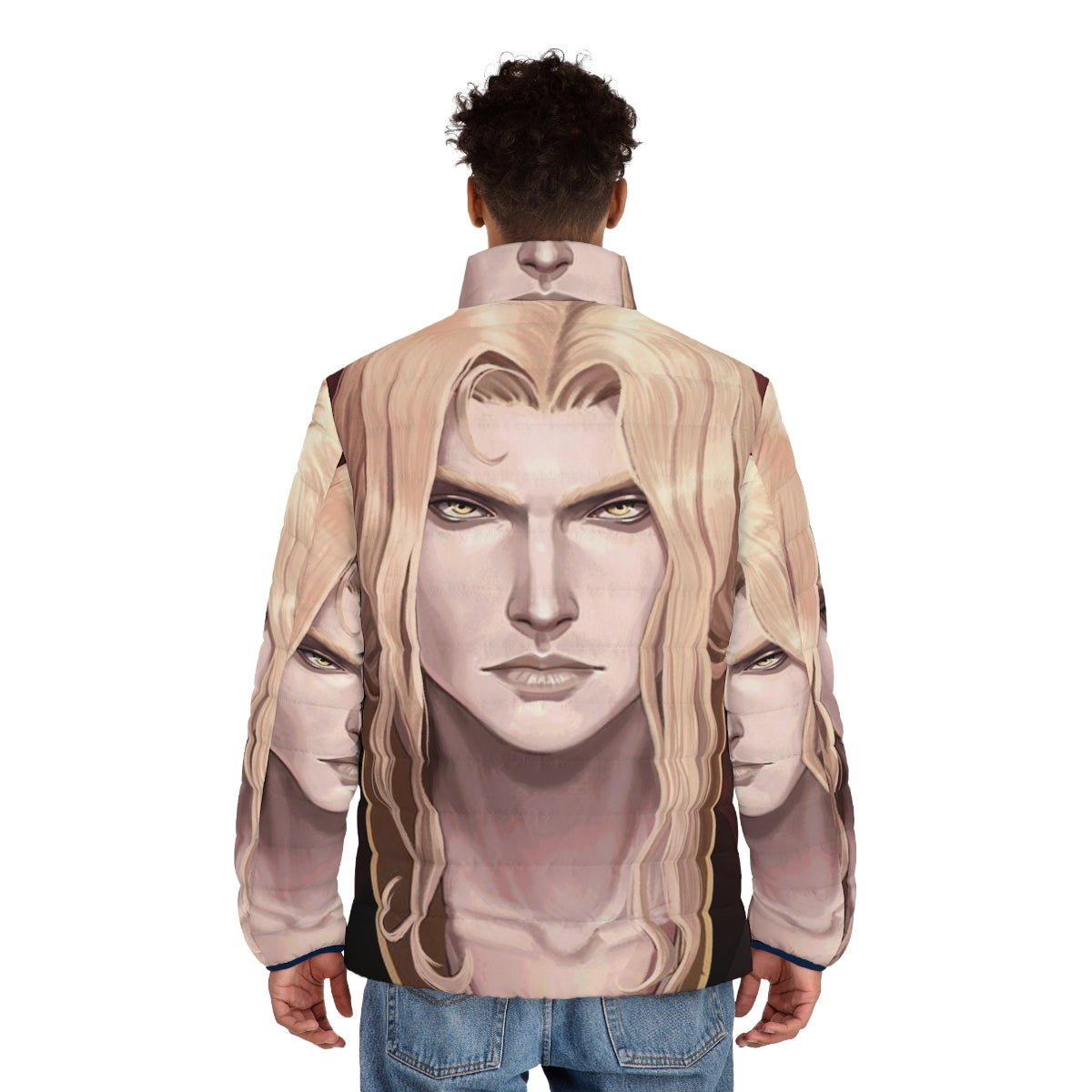 Alucard Fanart Castlevania Puffer Jacket - men back