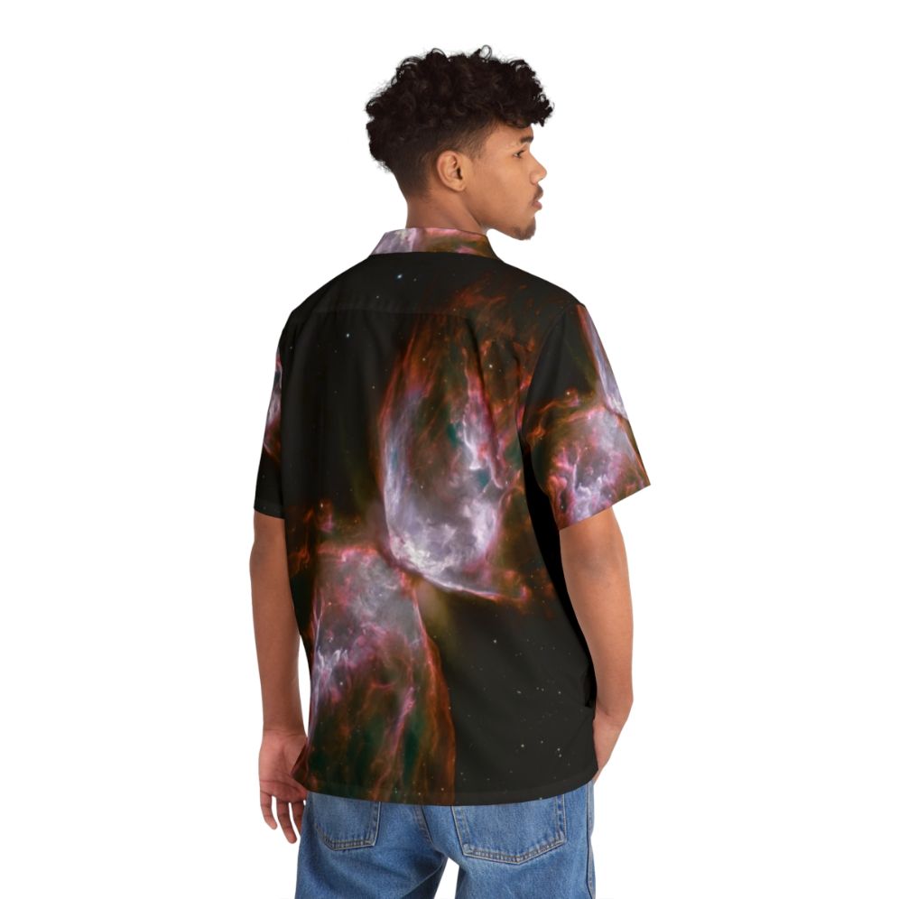 Butterfly Nebula Hawaiian Shirt with Space Imagery - People Back