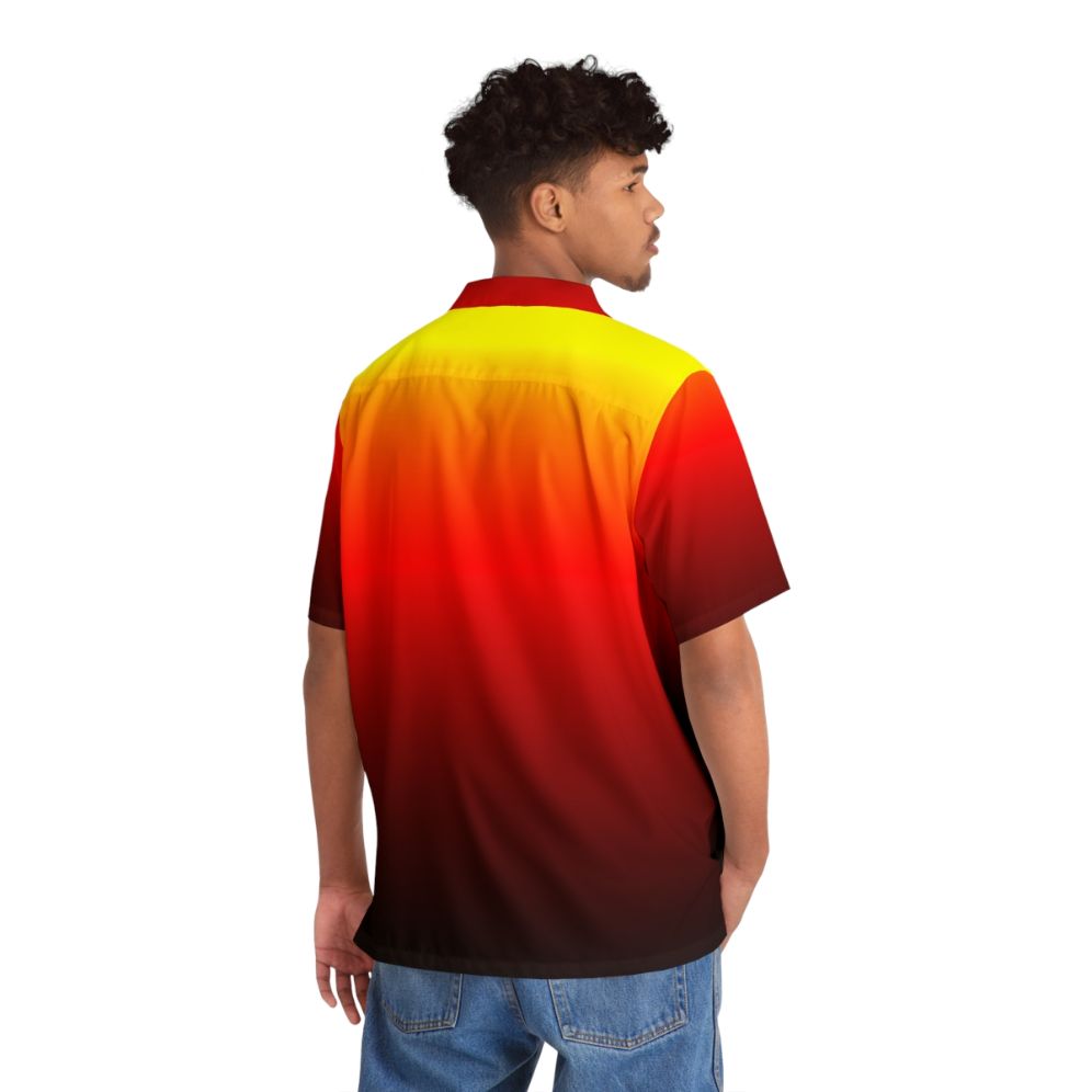 Ombre Sunset Hawaiian Shirt with Gradient Colors - People Back