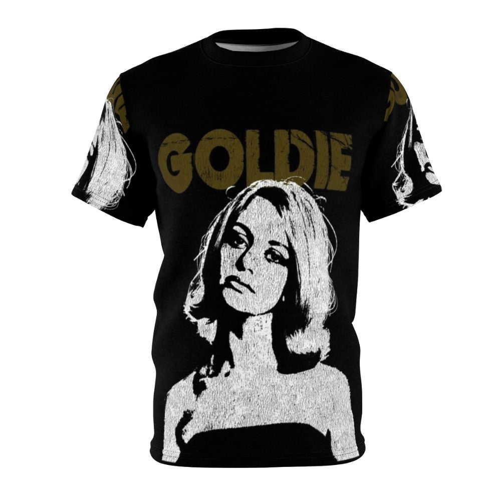 Retro-style AOP t-shirt featuring an image of Goldie Hawn, a beloved 1960s movie icon