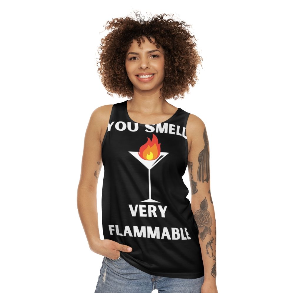 "You Smell Very Flammable" David Rose Schitt's Creek Quotes Unisex Tank Top - women