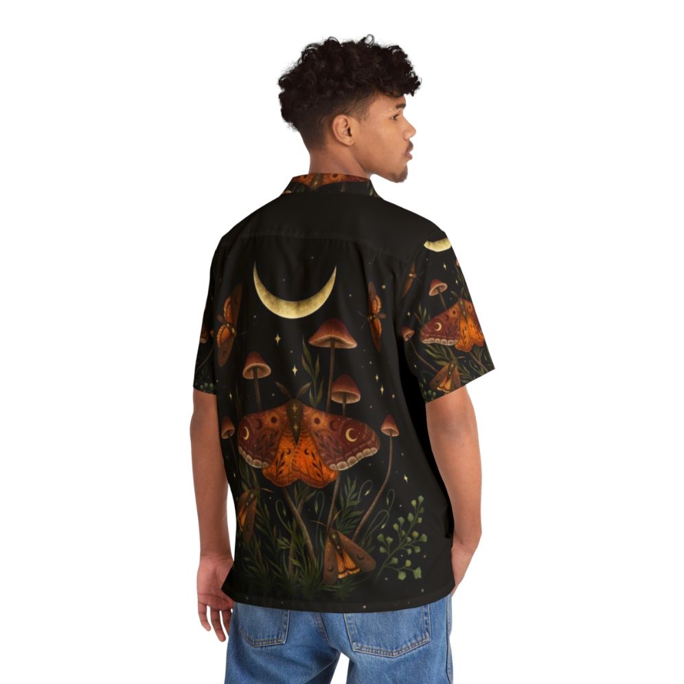 Autumn Light Underwing Hawaiian Shirt with moths, butterflies, and nature inspired design - People Back