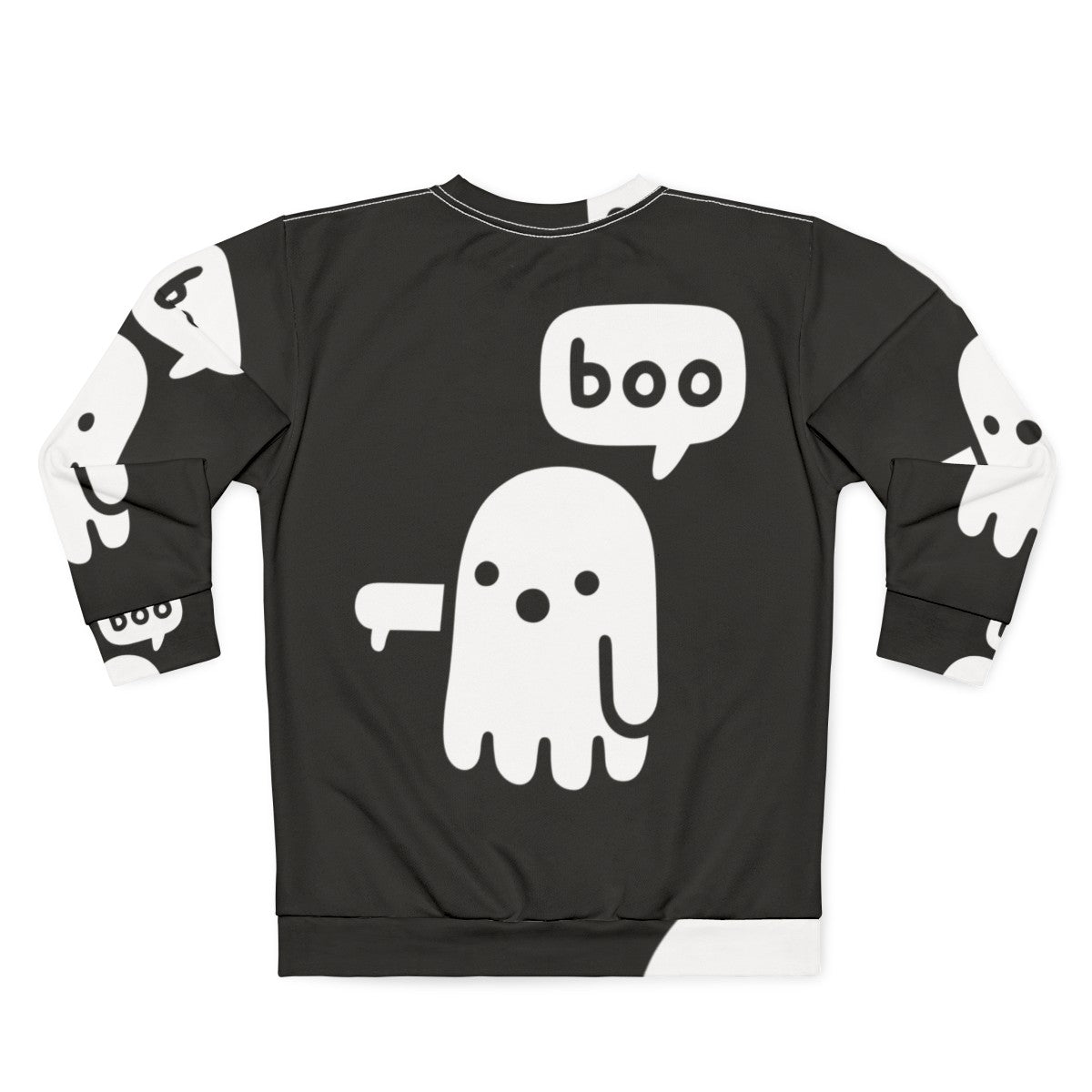 Spooky ghost graphic on a black sweatshirt - Back