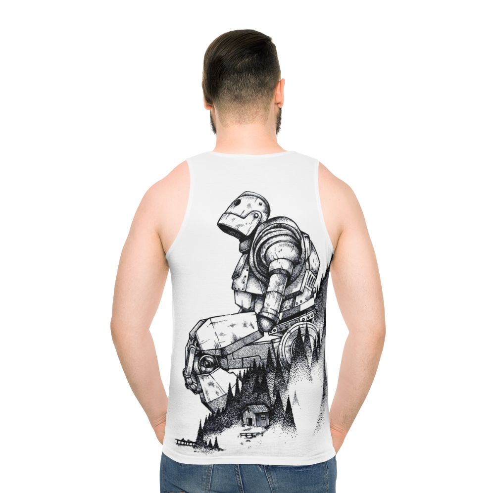 Iron Giant superhero robot movie inspired unisex tank top - men back