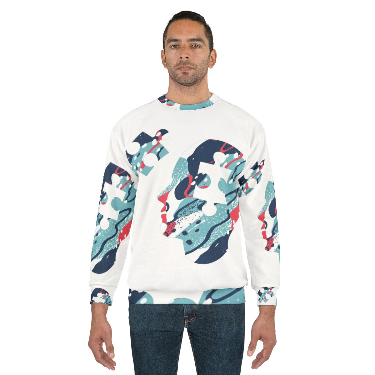 Brain Puzzle Graphic Design Sweatshirt - men