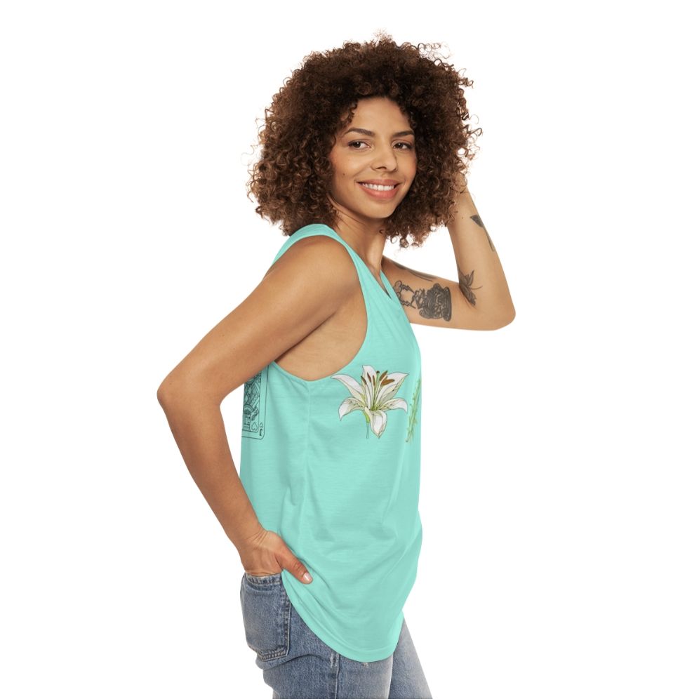 Unisex "Lily Rosemary And The Jack Of Hearts" retro graphic tank top for bob dylan fans - women side