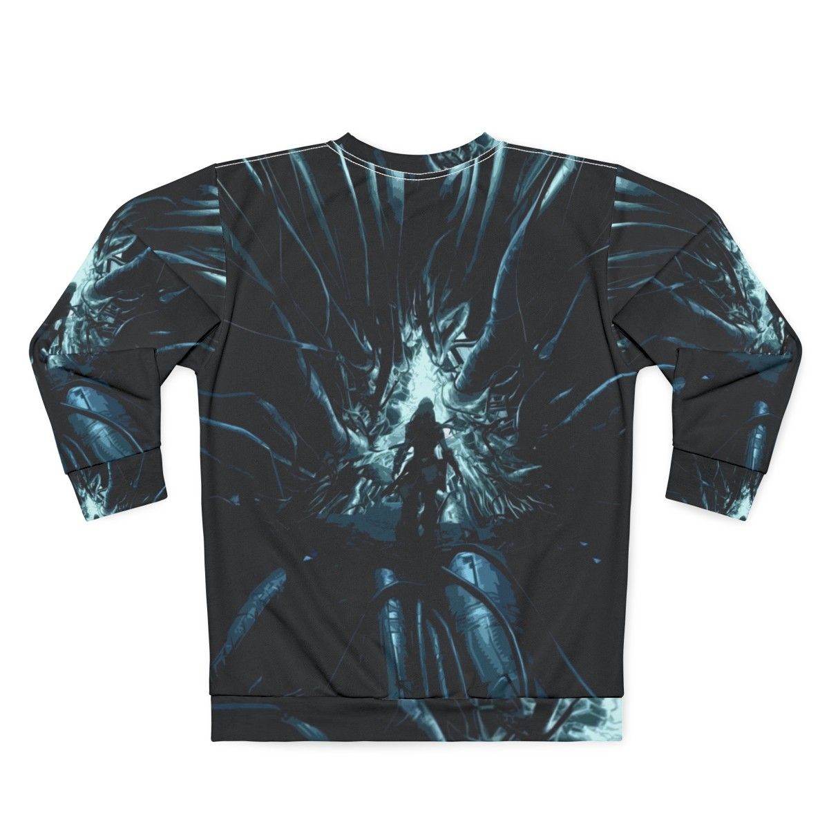 Horizon Zero Dawn Cauldron Sweatshirt featuring stylized sci-fi and cyberpunk design - Back