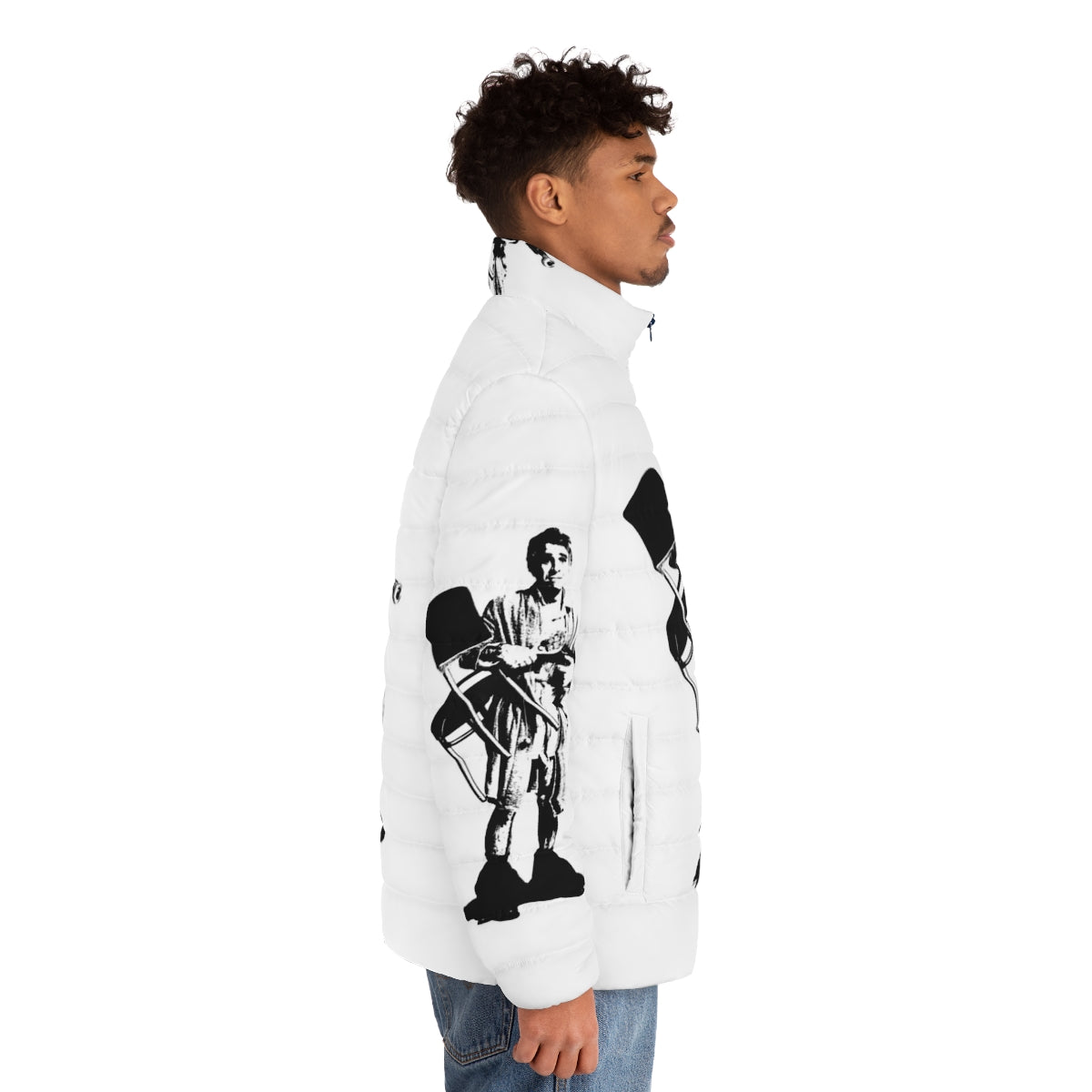 Retro puffer jacket inspired by the iconic comedy "The Jerk" starring Steve Martin - men side right