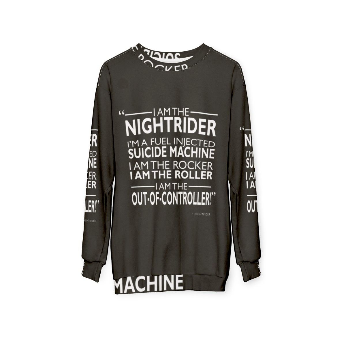 I Am The Nightrider Sweatshirt - Mad Max Inspired Apparel - hanging