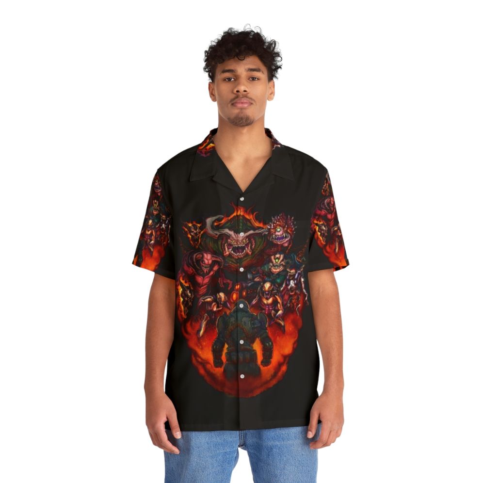 Doom "Fight Like Hell 2" Hawaiian Shirt - People Front