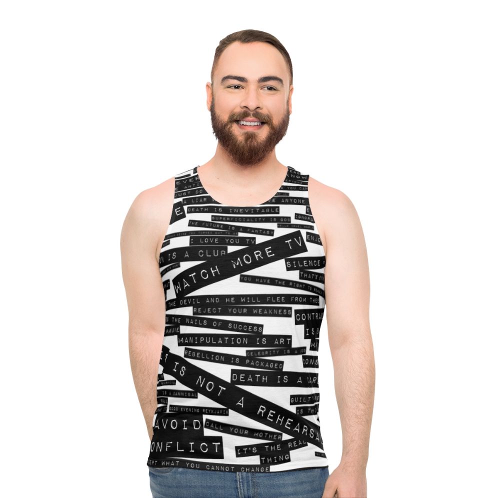 U2 ZooTV Quotes Unisex Tank Top - men