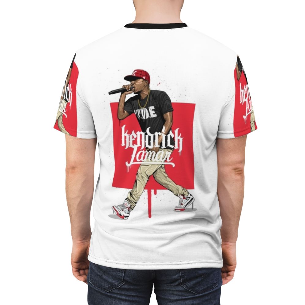 Kendrick Lamar inspired all-over-print t-shirt with urban and hip hop graphics - men back