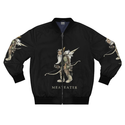 Meat Eater Gnome Packing Out a Unicorn Bomber Jacket