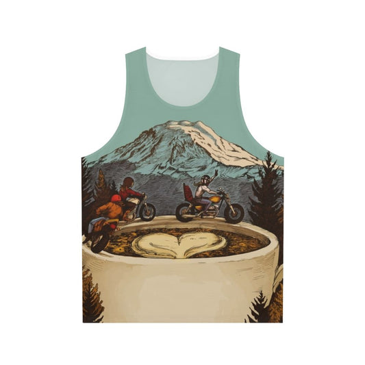 Unisex motorcycle tank top with The Dream Roll 2016 poster design