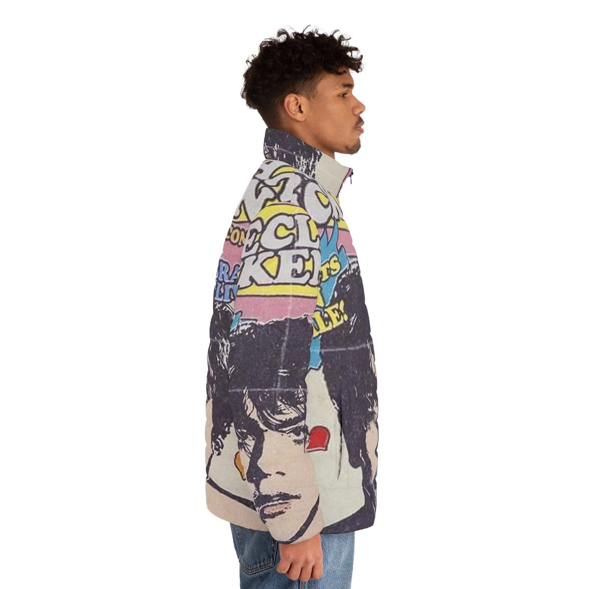 Declan Mckenna Retro Puffer Jacket with Indie Music Aesthetic - men side right