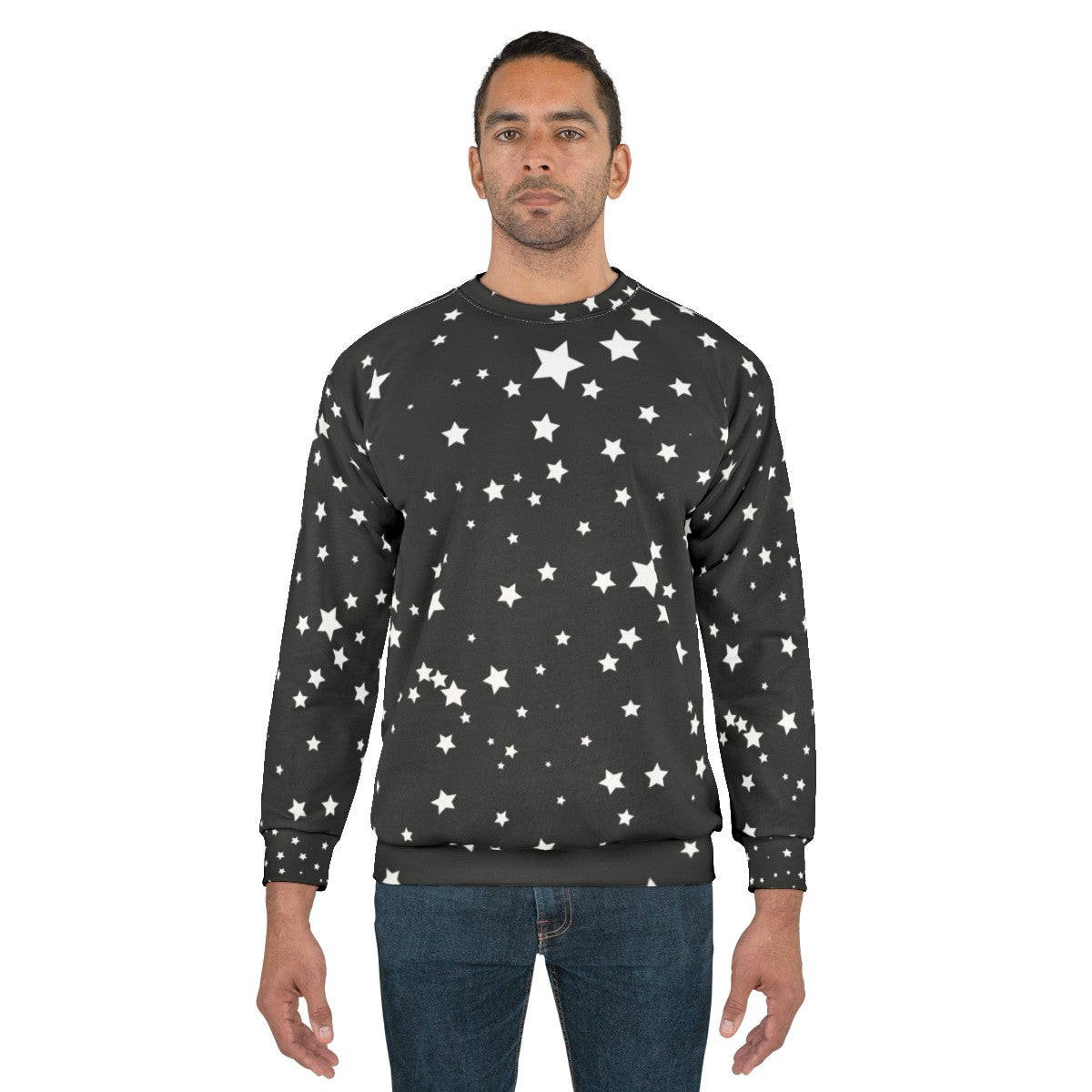 Cosmic stars sweatshirt featuring a galaxy-inspired starry design - men