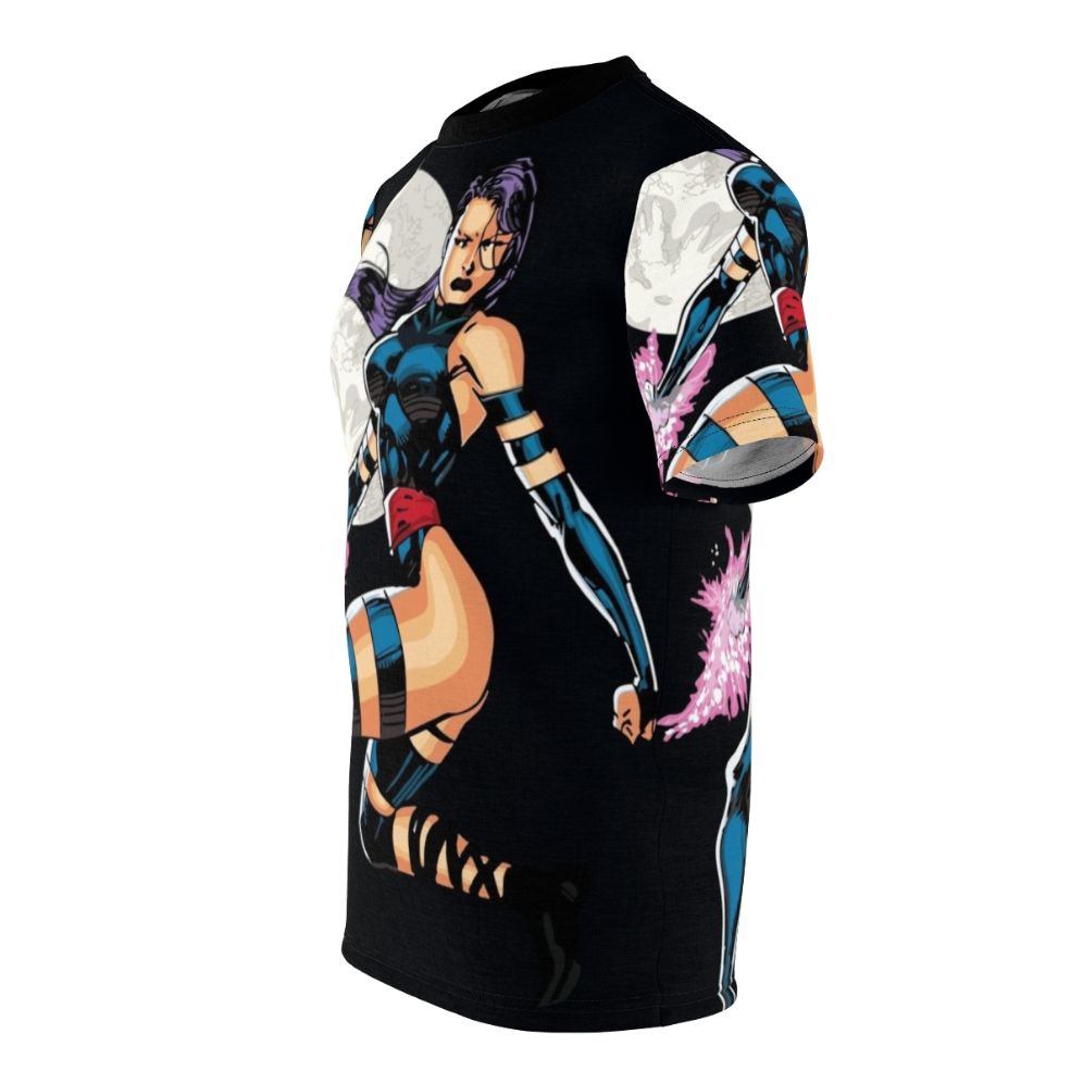 A high-quality t-shirt featuring the comic art character Betsy Braddock, also known as Psylocke. - men left