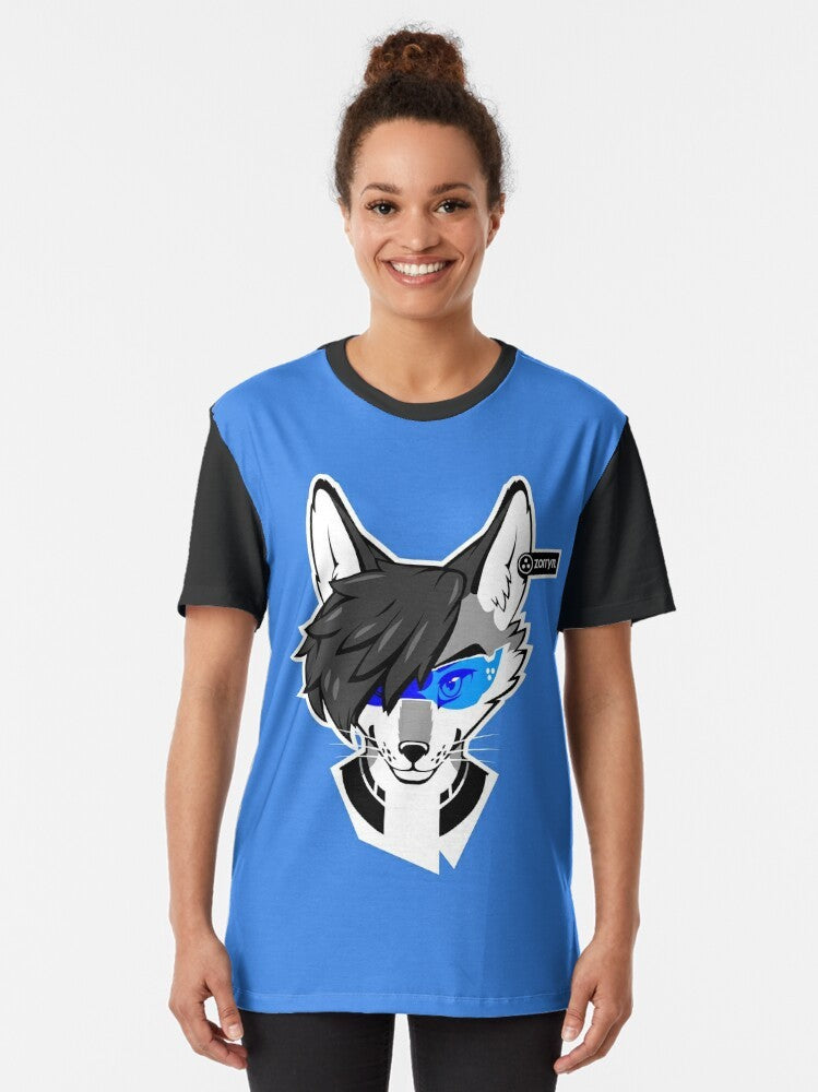 Minimalist sci-fi jackal graphic design on a t-shirt - Women