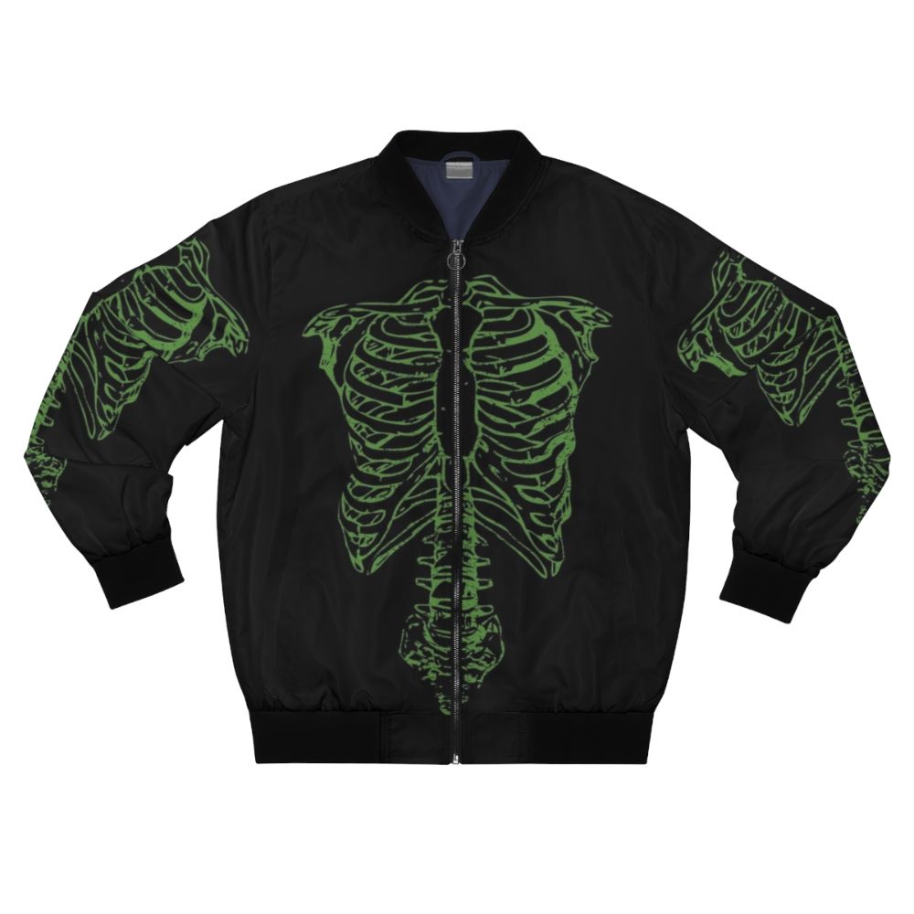 Skeleton bomber jacket with a worn, distressed look - perfect for cult movie and music fans