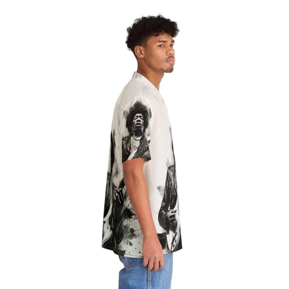 Jimmy Hendrix inspired Hawaiian shirt with psychedelic pattern - People Pight