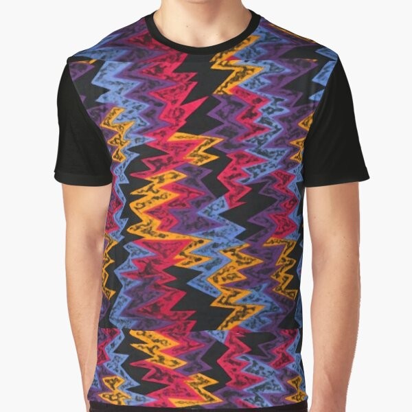 Retro Jordan Basketball Inspired Graphic T-Shirt with Zig Zag Pattern