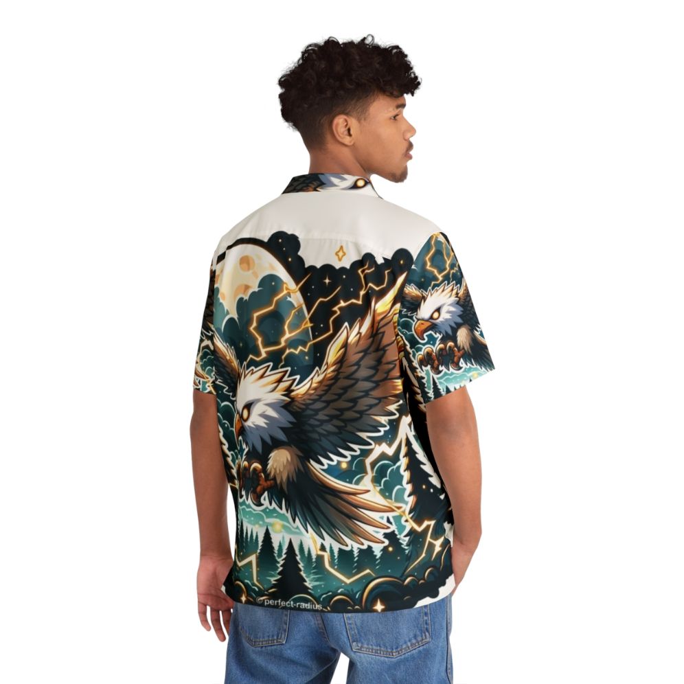 Legendary Thunder Eagle Hawaiian Shirt with Mythical Creatures and Tropical Patterns - People Back