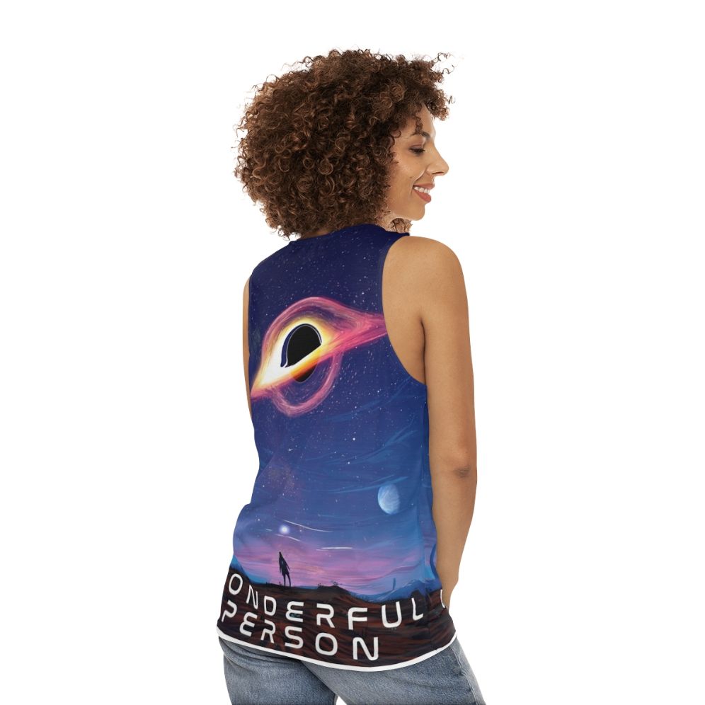 Galaxy space unisex tank top - women back