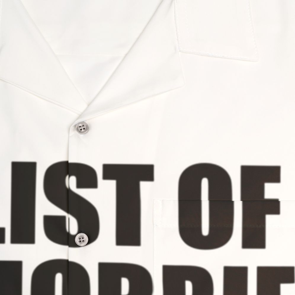 Funny "A List Of My Hobbies Lying" Hawaiian Shirt - Detail