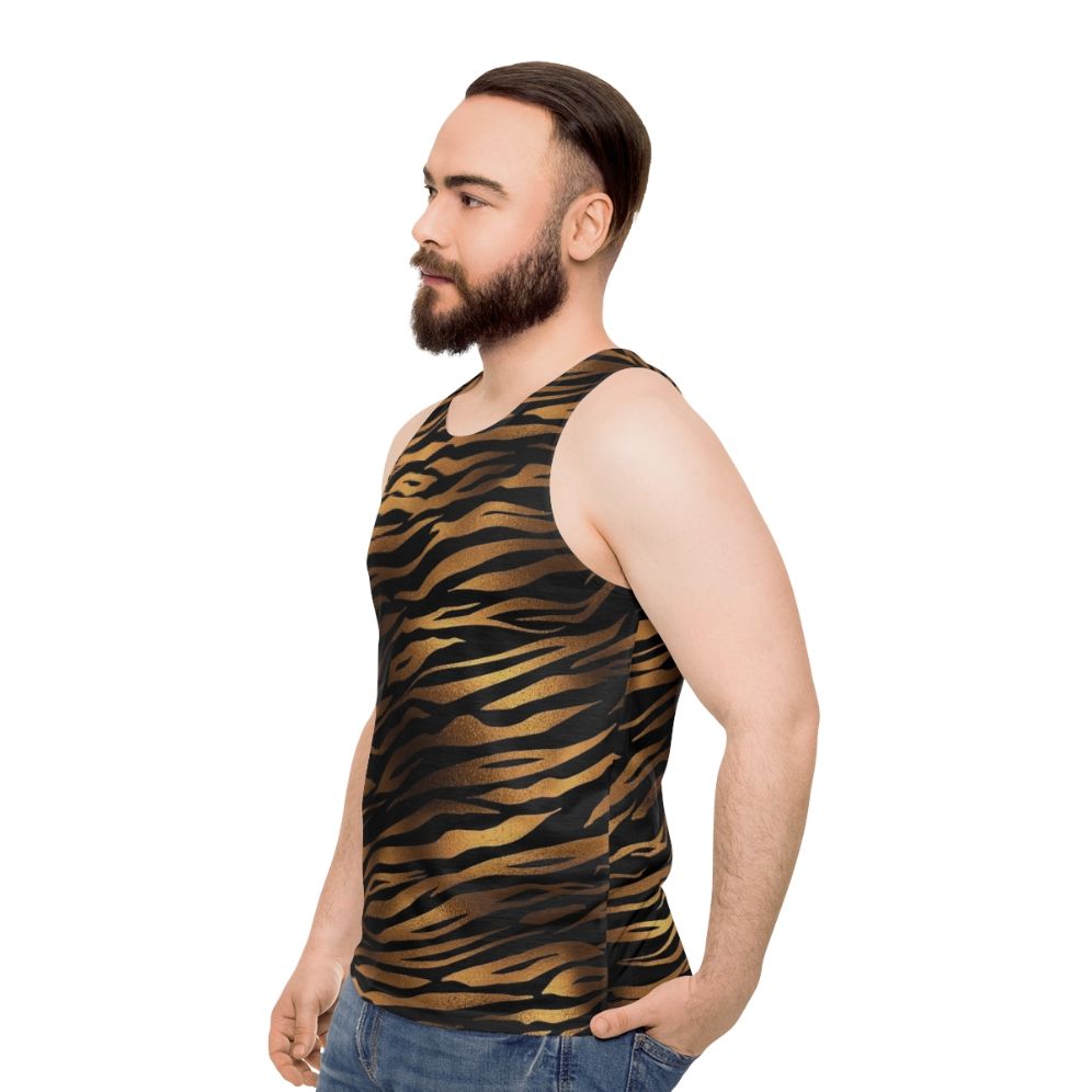 Tiger print unisex tank top - men side