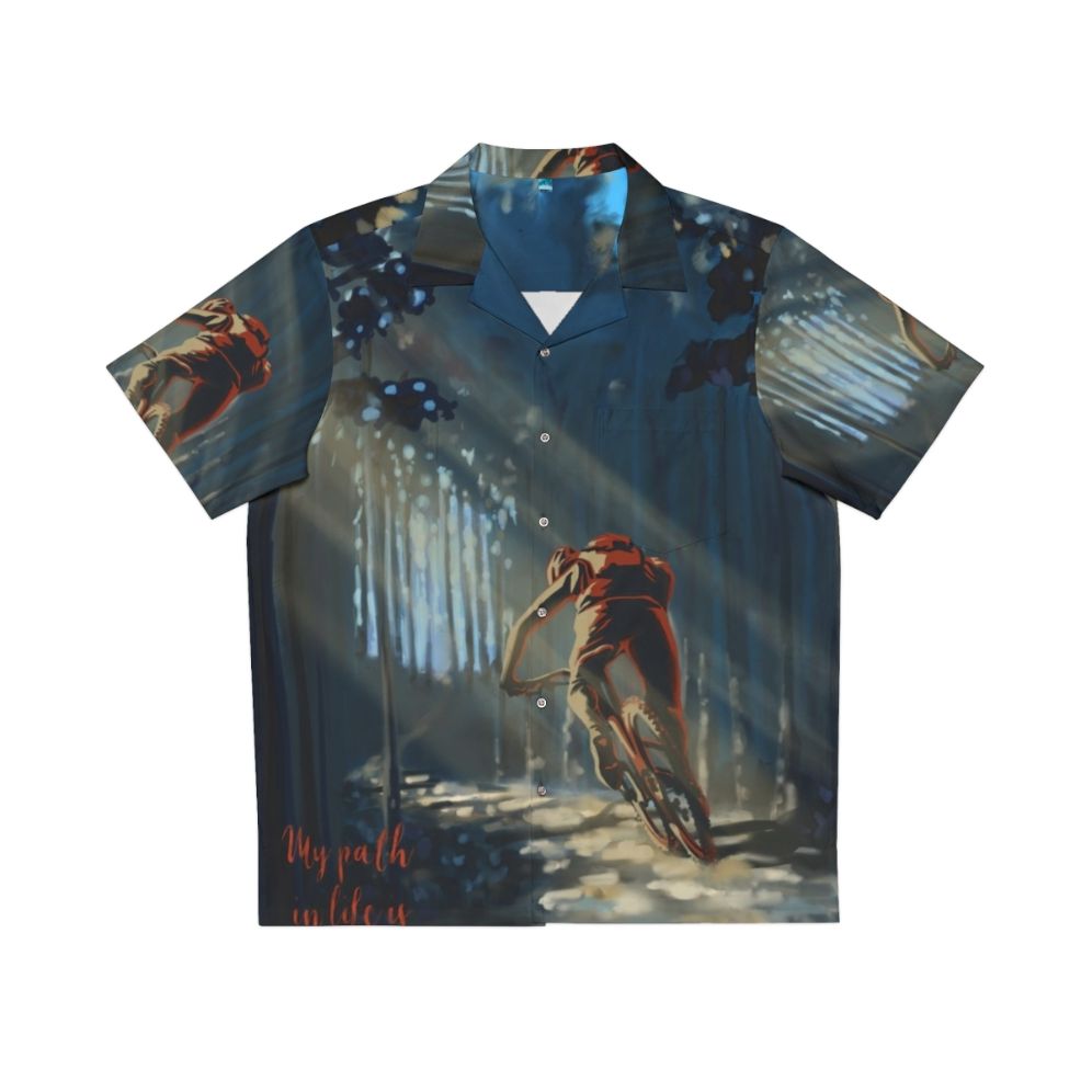 Nature-inspired Hawaiian shirt for cycling and mountain biking enthusiasts