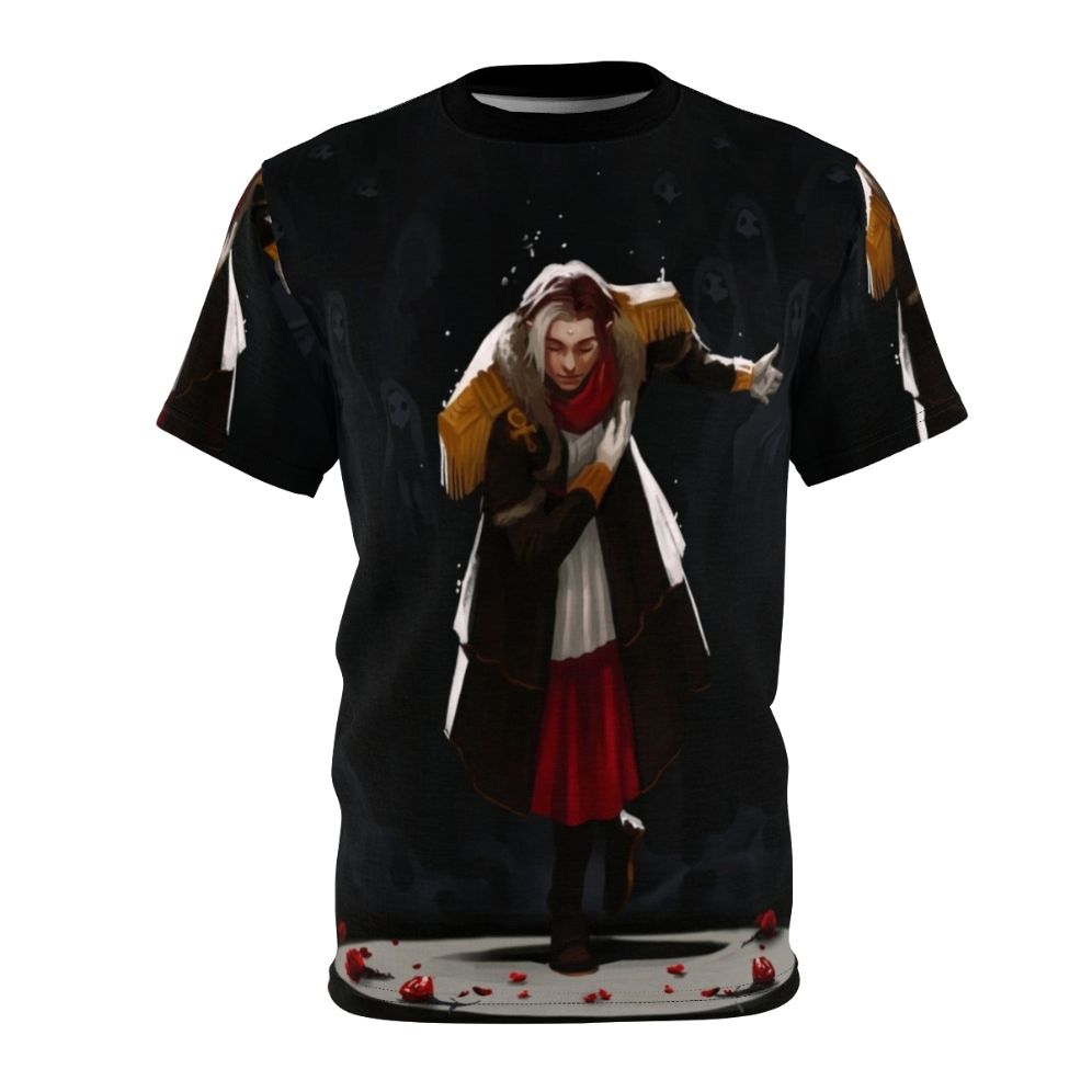 Fantasy art featuring Ascian characters from Final Fantasy XIV on a high-quality all-over print t-shirt.